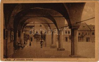 1923 Lőcse, Levoca; Városháza tornáca. Singer Elek kiadása / town hall (EM)