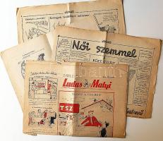 4 db Ludas Matyi és Szabadszáj töredék újságok