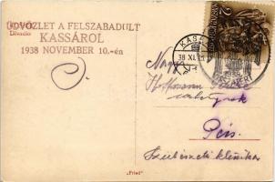 1938 Kassa, Kosice; Divadlo / színház / theatre + "Üdvözlet a felszabadult Kassáról 1938. novem...