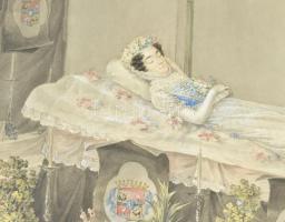 Ismeretlen monogramos (?) jelzéssel vagy évszámmal jobbra lent, feltehetően a XIX. században működöt...