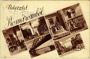 1943 Komárom, Komárno; mozaiklap / multi-view postcard (EK)