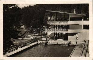 1948 Trencsénteplic, Trencianske Teplice; Kúpaliste Zelená zaba / strand, fürdőzők / spa, swimming pool, bathers (EK)