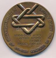 Izrael 1975 "A Szövetséges seregek zsidó katonái emlékére" kétoldalas, bronz emlékérem, pe...