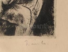 Iván Szilárd (1912-1988): Szoptató anya. Rézkarc, papír, jelzett, üvegezett keretben, középen hullám...