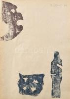Bálint Endre (1914-1986): Motívumok. Monotípia, papír, jelzett, tetején apró szakadás. 29,5x41,5 cm