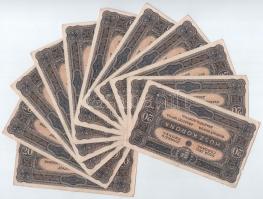 1920. 20K (11x, sorszámkövetők, egy kihagyással: "2a 047 505003 - 2a 047 505014") T:II,II-...