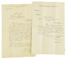 1904-1907 Bp., M. kir. pénzügyminisztérium által küldött kinevezési papír, 2 db