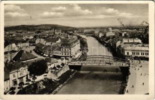 1944 Nagyvárad, Oradea; Körös folyó, zsinagóga, Deutsch üzlete / Cris river, synagogue, shops