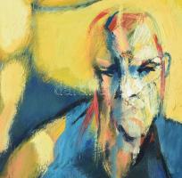 Kovács Tamás Vilmos (1951-): Életkép a folyóparton, 2000. Olaj, farost, jelzett. Fa keretben. 60×90 ...