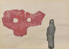 Bálint Endre (1914-1986): Motívumok. Monotípia, papír, jelzett, 29,5x41,5 cm