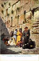 Klagemauer der Juden in Jerusalem / Judaica art postcard. Serie 709. Palästina No. 7. s: F. Perlberg