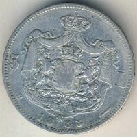 Románia 1883B 5L Ag I.Károly T:3 ph