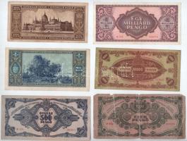 1945-1946. 500P-1.000.000.000P (6xklf) T:II--IV