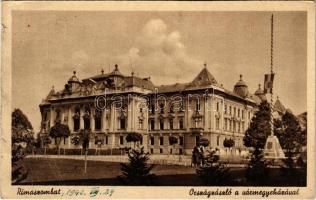 1943 Rimaszombat, Rimavská Sobota; Országzászló, Vármegyeház. Rábely József kiadása / Hungarian flag, county hall (EB)