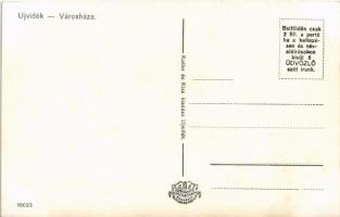 Újvidék, Novi Sad; Városháza, villamos. Keller és Kiss kiadása / town hall, tram