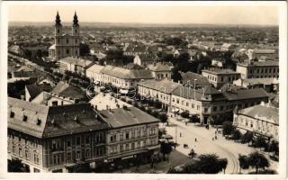1943 Szabadka, Subotica; látkép, Krauser, Kaufmann Herman, Roth Ármin üzlete / general view, shops