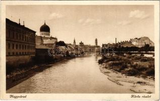 1940 Nagyvárad, Oradea; Körös részlet, zsinagóga / Cris riverside, synagogue
