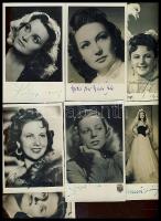 1940-1943 7 db magyar színésznő eredeti aláírással / 7 Hungarian actresses with autograph signatures