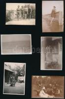 1929 Balatonlellei életképek, 6 db fotó, 6×9 cm
