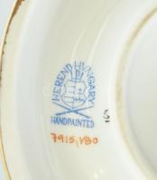 Herendi Viktória mintás négyágú gyertyatartó. Kézzel festett, jelzett, kopásnyomokkal. m: 22,5 cm