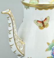 Herendi Viktória mintás, kosaras nyomott porcelán mokkás készlet. Kézzel festett, jelzett, kopásnyom...
