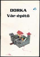 cca 1980-1990 Dorka várépítő játék leírása, képekkel illusztrált útmutató, a borítón firkával
