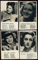 1940 16 színészlap dalszövegekkel / 16 actors / actresses postcards with lyrics