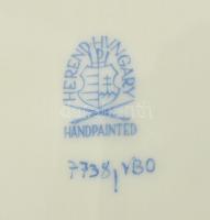 Herendi Viktória mintás porcelán tálka. Kézzel festett, jelzett, kopásnyomokkal 18x14 cm