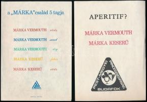 1973 A Márka család 5 tagja, Márka vermouth és keserű, kétoldalas reklámlap, 2 db