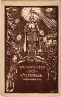 1917 Weihnachten V./73. Feldbaon. Wehrmannaktion / Osztrák-magyar katonai karácsonyi üdvözlet / WWI K.u.k. military Christmas greeting (EK)