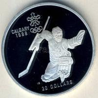 Kanada 1986. 20$ Ag "Olimpia-Jégkorong" T:PP