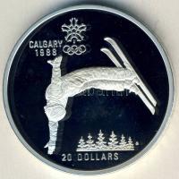 Kanada 1986. 20$ Ag "Téli olimpia-síugrás" T:PP