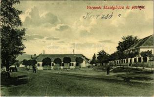 Verpelét (Eger), Községháza és posta. Baross nyomda kiadása (EK)