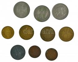 Német Harmadik Birodalom 1937-1940. 1pf-1M (10db) T:1--3
German Third Empire 1937-1940. 1 Reichspfe...