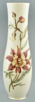 Zsolnay virágmintás váza, kézzel festett, jelzett, hibátlan, m: 25,5 cm