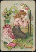 cca 1900-1910 Ceres Speisefett német nyelvű, illusztrált litho reklámlap, kissé sérült, 10,5x7,5 cm