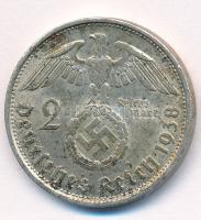 Német Harmadik Birodalom 1938B 2M Ag "Hindenburg" T:2 patina
German Third Reich 1938B 2 R...