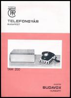 cca 1972 Terta Telefongyár Bp. TAM 200 adatátviteli modem ismertető prospektusa, 4 p.
