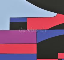 Victor Vasarely (1908-1997): Kompozíció rózsaszínben. Szitanyomat, papír, jelzett és számozott (77/9...