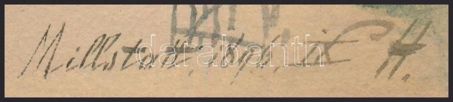 H monogram jelzéssel: Millstatti tó, 1896. Akavrell, papír, paszpartuban, 16×24,5 cm