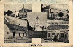 1944 Vigántpetend, templom, községháza, üzlet, utca (EB)