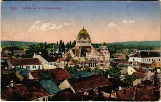 1914 Eger, izraelita templom, zsinagóga. Engländer Adolf kiadása (szakadás / tear)