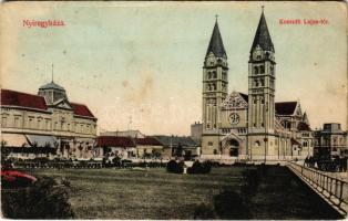 1912 Nyíregyháza, Kossuth Lajos tér, templom, Szarvady Mihály üzlete (EK)