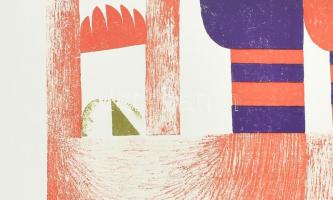 Székely Pierre (1923-2001): Seggre esett bohóc. Színes litográfia, papír, jelzett, számozott (66/100...