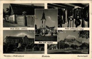1939 Kiskőrös, Petőfi Sándor szülőháza, belső, Római katolikus templom, Városháza, Petőfi szobor, Szarvas fogadó (EK)