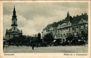 1936 Kecskemét, Kádár tér a Népbankkal (fl)