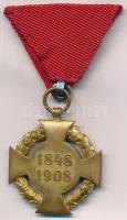 1908. "Katonai Jubileumi Kereszt" bronz kitüntetés, nem eredeti mellszalagon T:2 
Hungary...