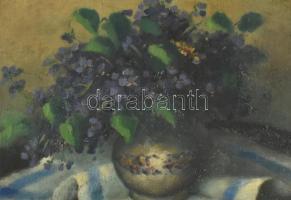 Jelzés nélkül, feltehetően 1930-40 körül működött magyar festő alkotása: Virágcsendélet. Olaj, vászo...