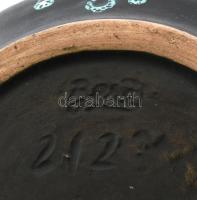 Bene J. jelzéssel: Retró váza. Színes mázakkal festett kerámia. Hibátlan, m:30cm