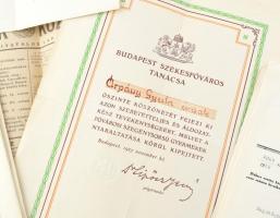 cca 1927-1971 Árpássy Gyula (1904-1974) pedagógus, tanulmányi felügyelő papírhagyatéka, benne a vall...